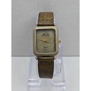 Vintage Marble Quartz Watch Womens Tank Unique Minimalist Stone New Battery